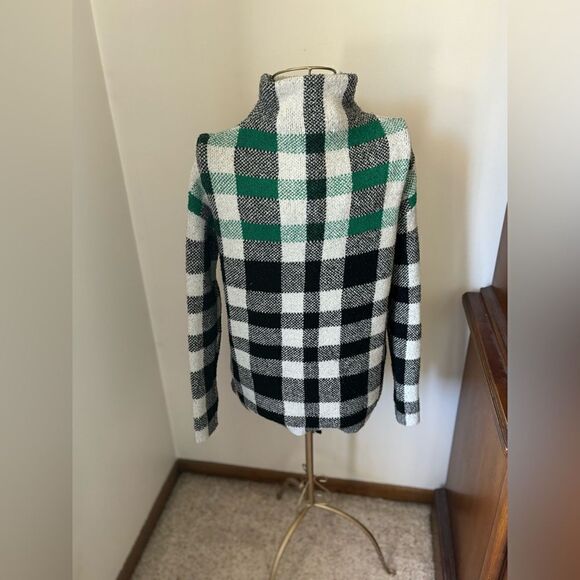 Christian Soriano black white and green plaid turtleneck sweater XS - Picture 8 of 8